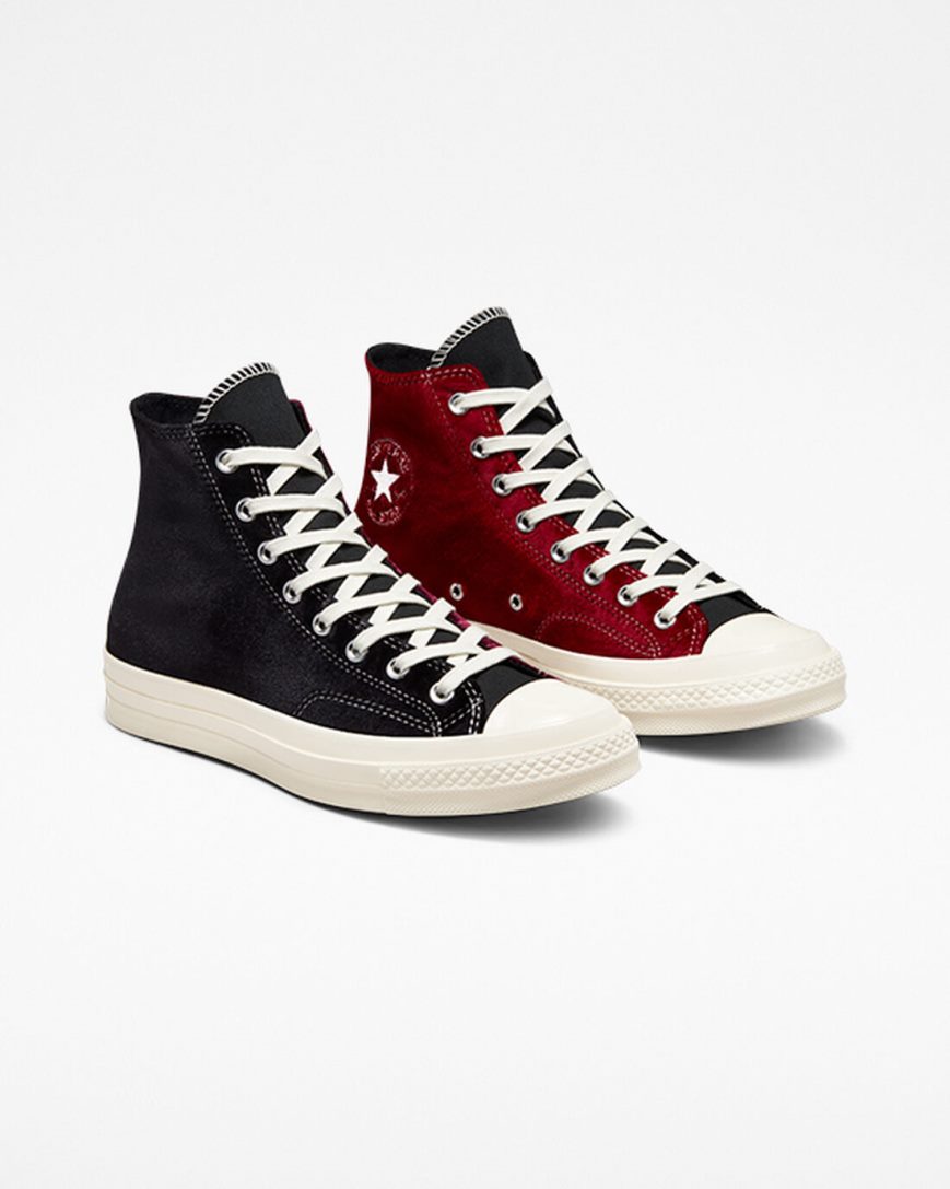 Tenisi Inalti Dama Converse Chuck 70 Beyond Retro Velvet Negrii Rosii | RO CQYNH094